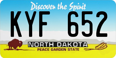 ND license plate KYF652