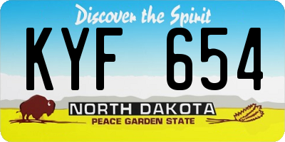 ND license plate KYF654