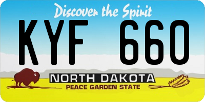 ND license plate KYF660