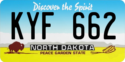 ND license plate KYF662
