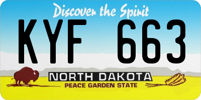 ND license plate KYF663