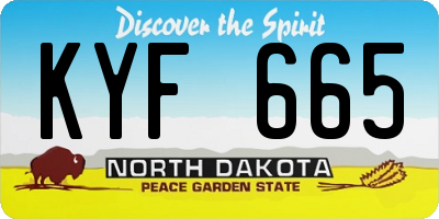 ND license plate KYF665