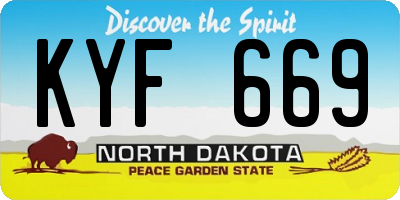 ND license plate KYF669