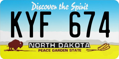 ND license plate KYF674