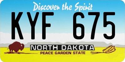 ND license plate KYF675