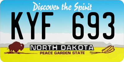 ND license plate KYF693