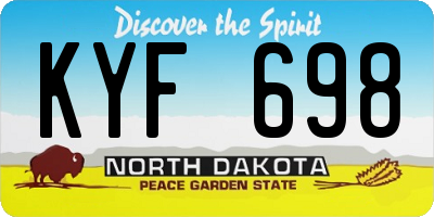 ND license plate KYF698