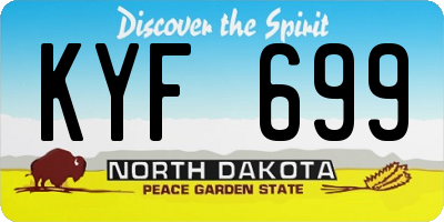 ND license plate KYF699