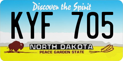 ND license plate KYF705