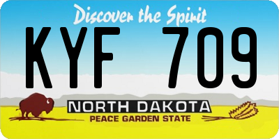 ND license plate KYF709