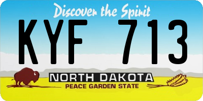 ND license plate KYF713