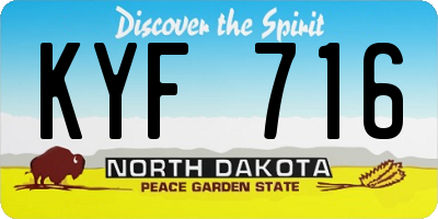 ND license plate KYF716