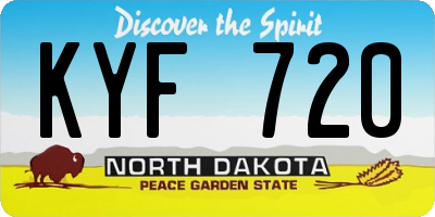 ND license plate KYF720