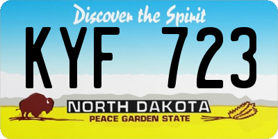 ND license plate KYF723