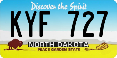 ND license plate KYF727