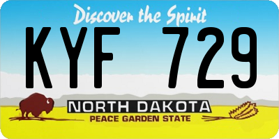 ND license plate KYF729