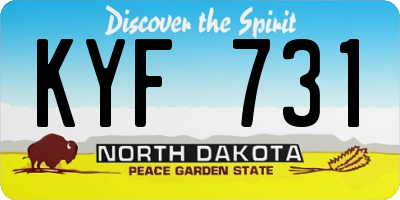ND license plate KYF731