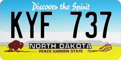 ND license plate KYF737