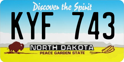 ND license plate KYF743