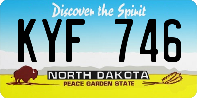 ND license plate KYF746