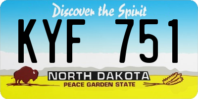 ND license plate KYF751