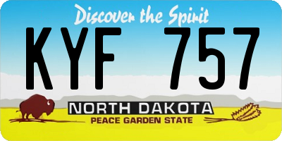 ND license plate KYF757