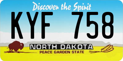 ND license plate KYF758