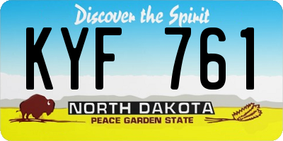 ND license plate KYF761