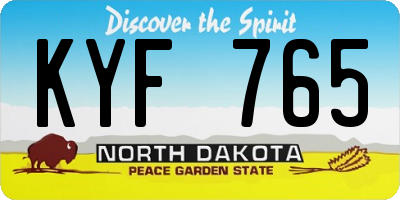 ND license plate KYF765