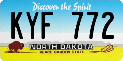 ND license plate KYF772