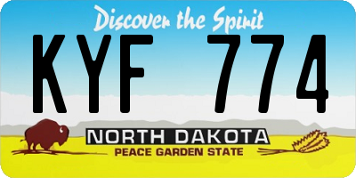 ND license plate KYF774