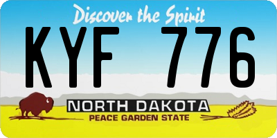 ND license plate KYF776