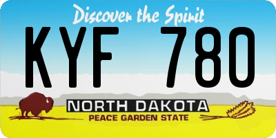 ND license plate KYF780
