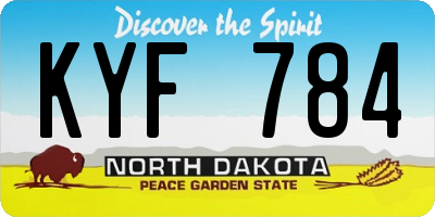 ND license plate KYF784