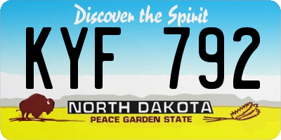 ND license plate KYF792