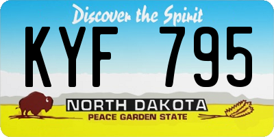 ND license plate KYF795