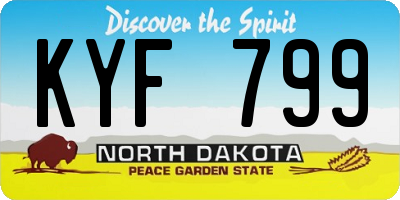 ND license plate KYF799