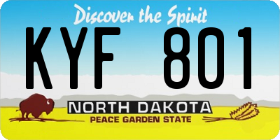 ND license plate KYF801