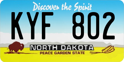ND license plate KYF802