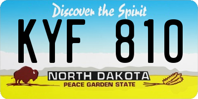 ND license plate KYF810