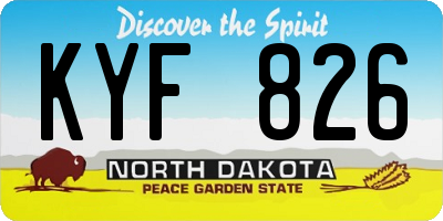 ND license plate KYF826