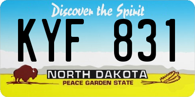 ND license plate KYF831