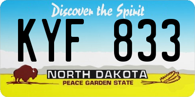 ND license plate KYF833