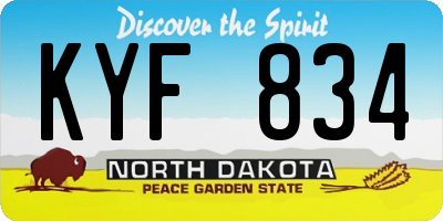 ND license plate KYF834