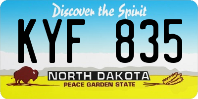 ND license plate KYF835