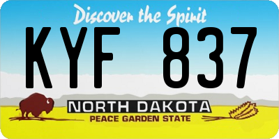 ND license plate KYF837
