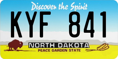 ND license plate KYF841