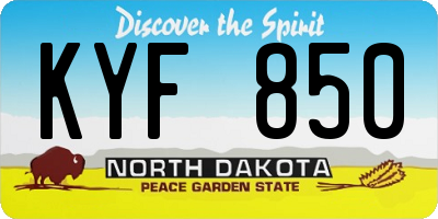 ND license plate KYF850