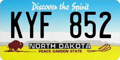 ND license plate KYF852