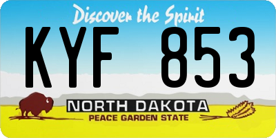 ND license plate KYF853